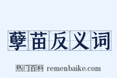 孽苗反义词是什么意思的图片